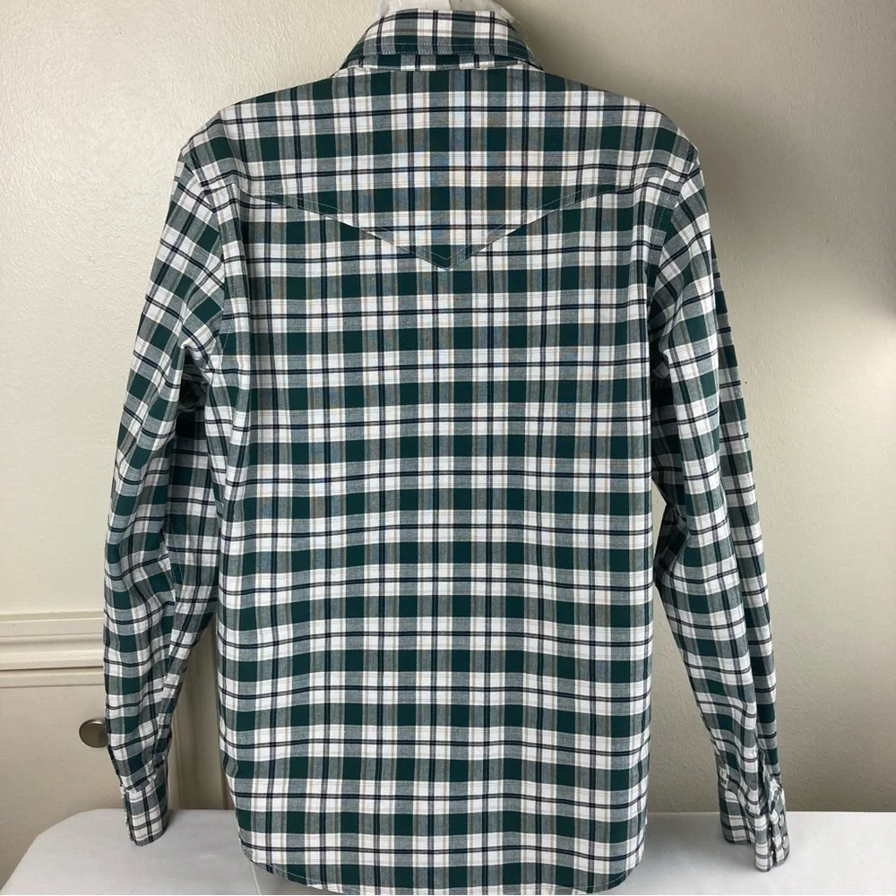 Vintage Rockies Forest Green Plaid Pearl Snap Western Shirt XL - Picture 3 of 14